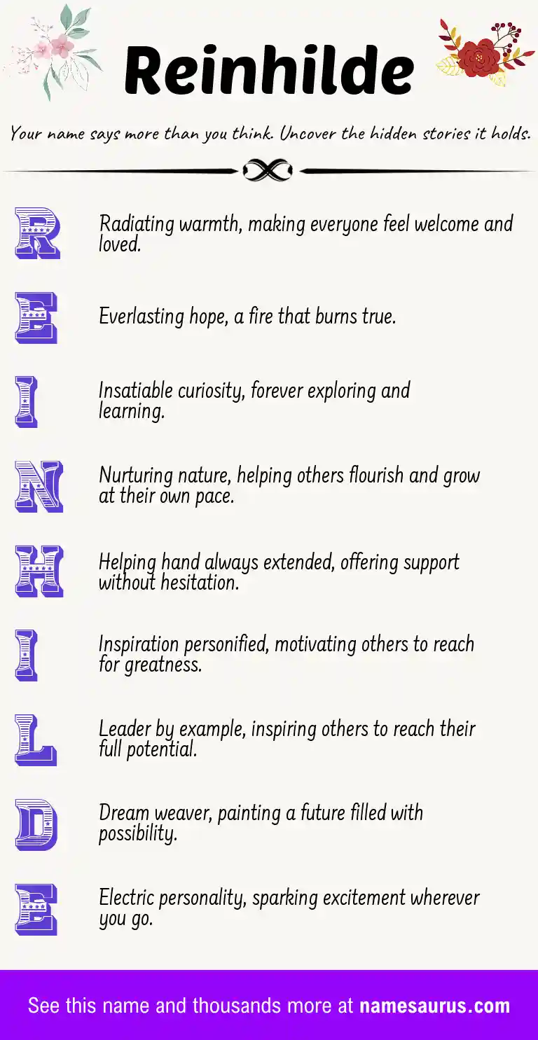 Acrostic poem about Reinhilde.
