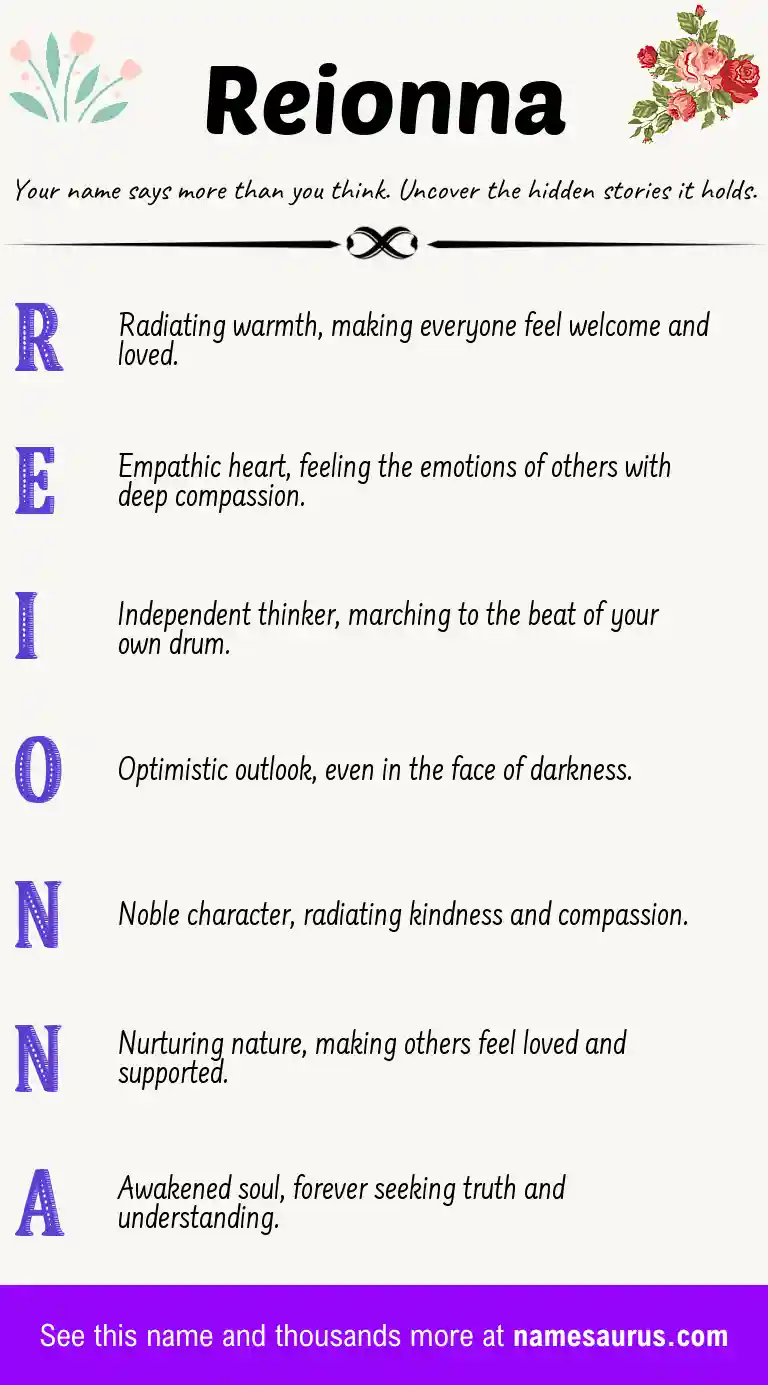 Acrostic poem about Reionna.