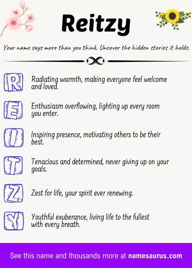 Acrostic poem about Reitzy.
