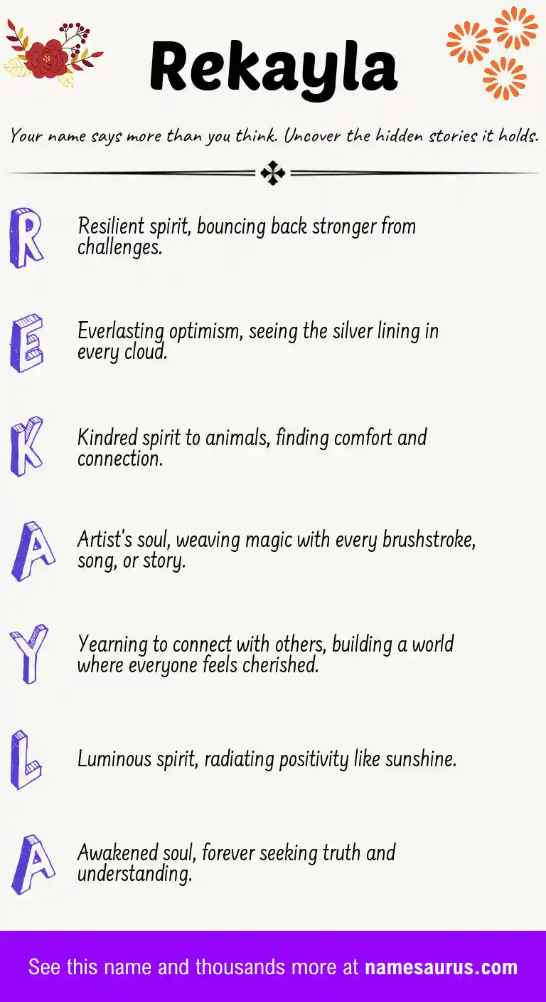 Acrostic poem about Rekayla.