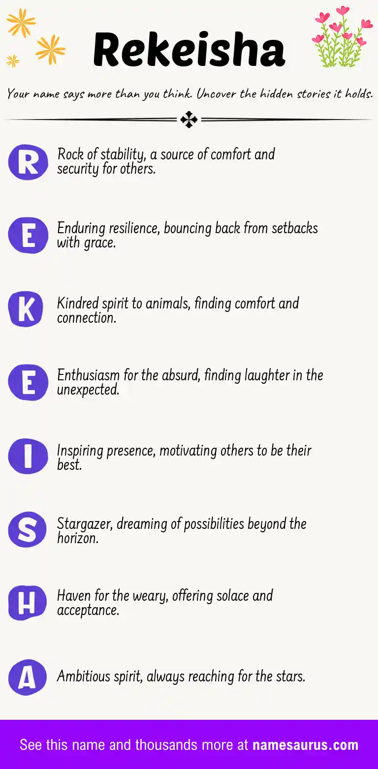 Acrostic poem about Rekeisha.