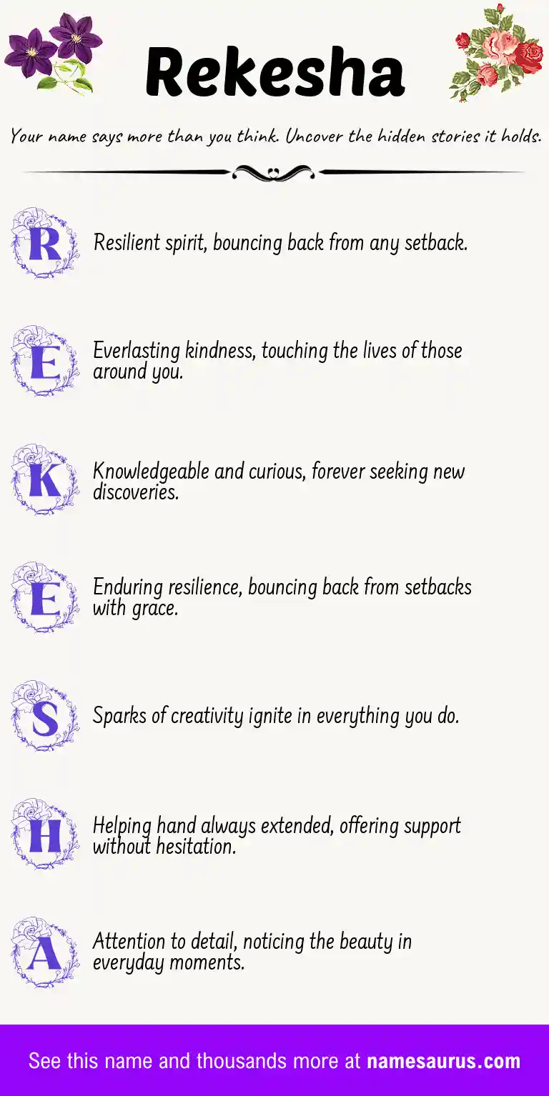 Acrostic poem about Rekesha.