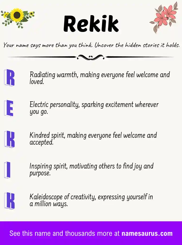 Acrostic poem about Rekik.