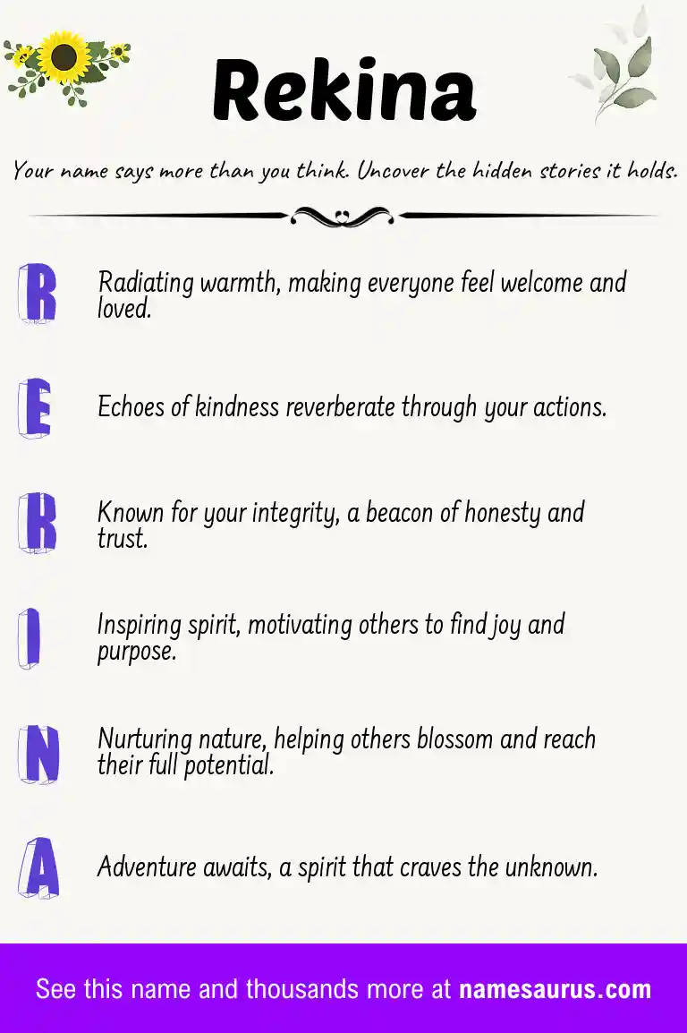 Acrostic poem about Rekina.