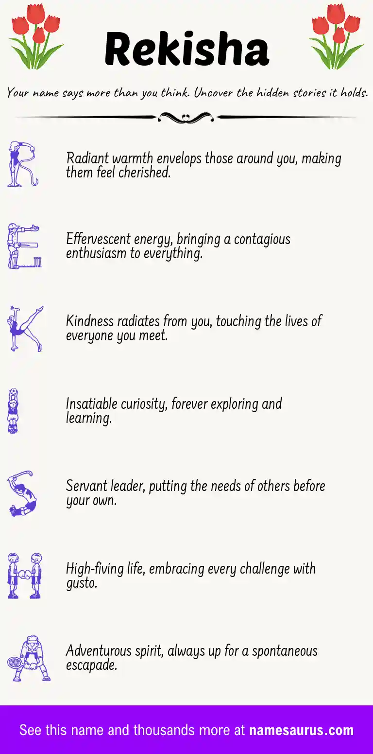 Acrostic poem about Rekisha.