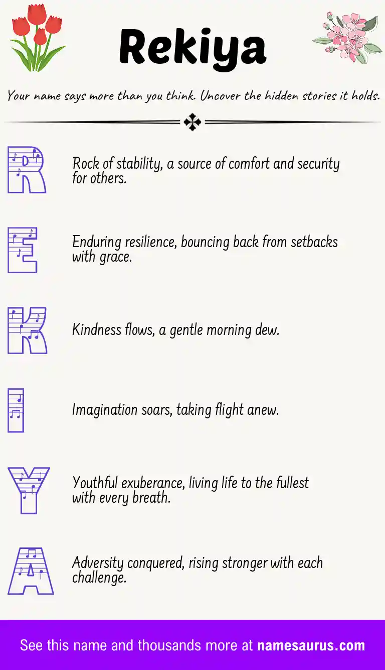 Acrostic poem about Rekiya.