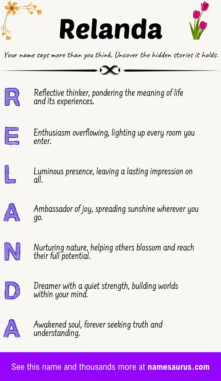 Acrostic poem about Relanda.