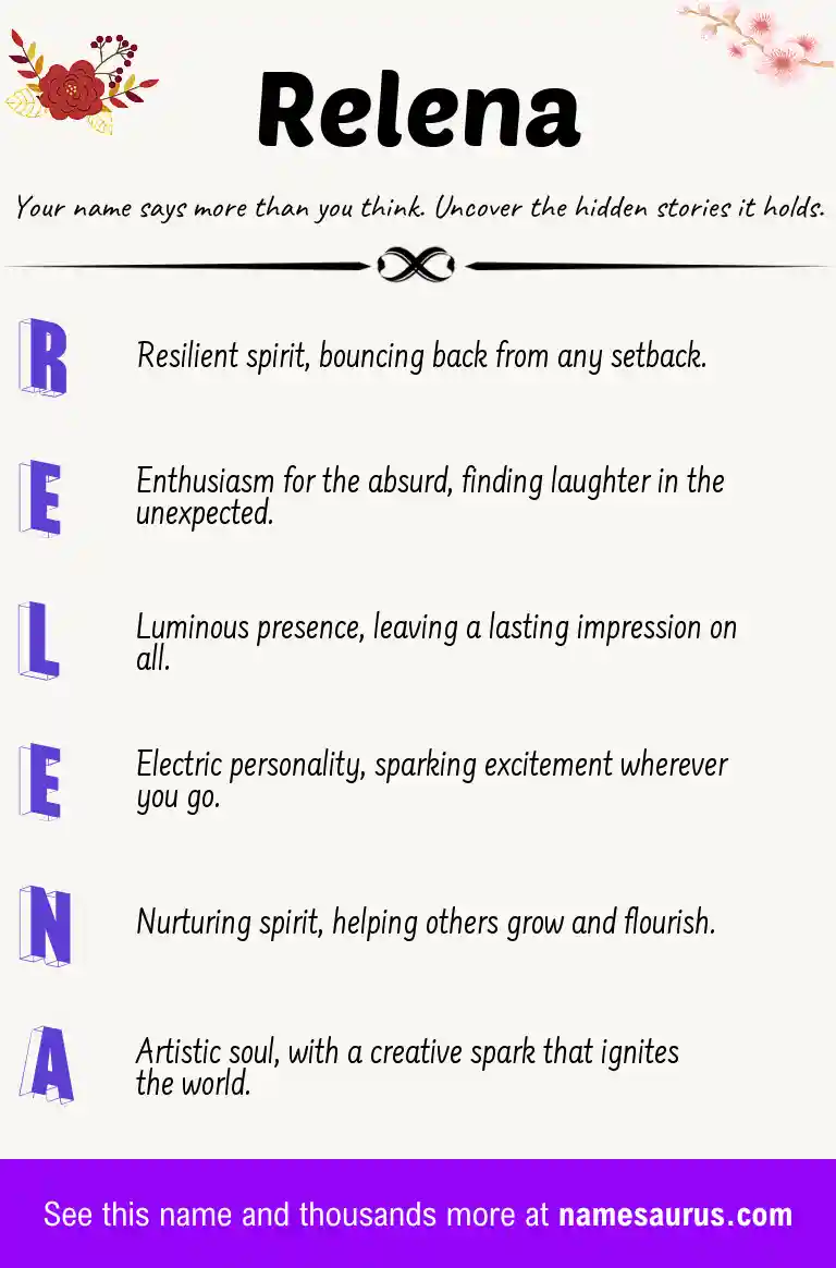 Acrostic poem about Relena.