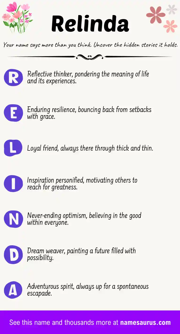 Acrostic poem about Relinda.