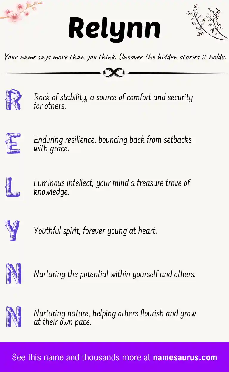 Acrostic poem about Relynn.