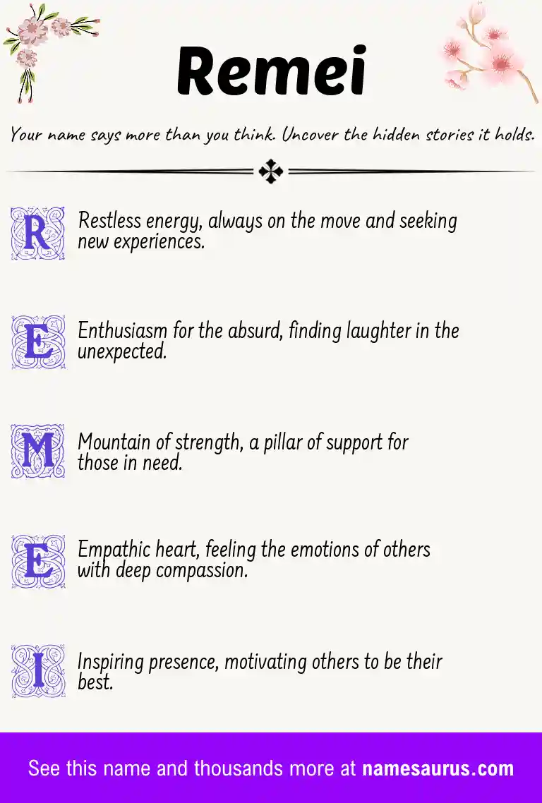Acrostic poem about Remei.