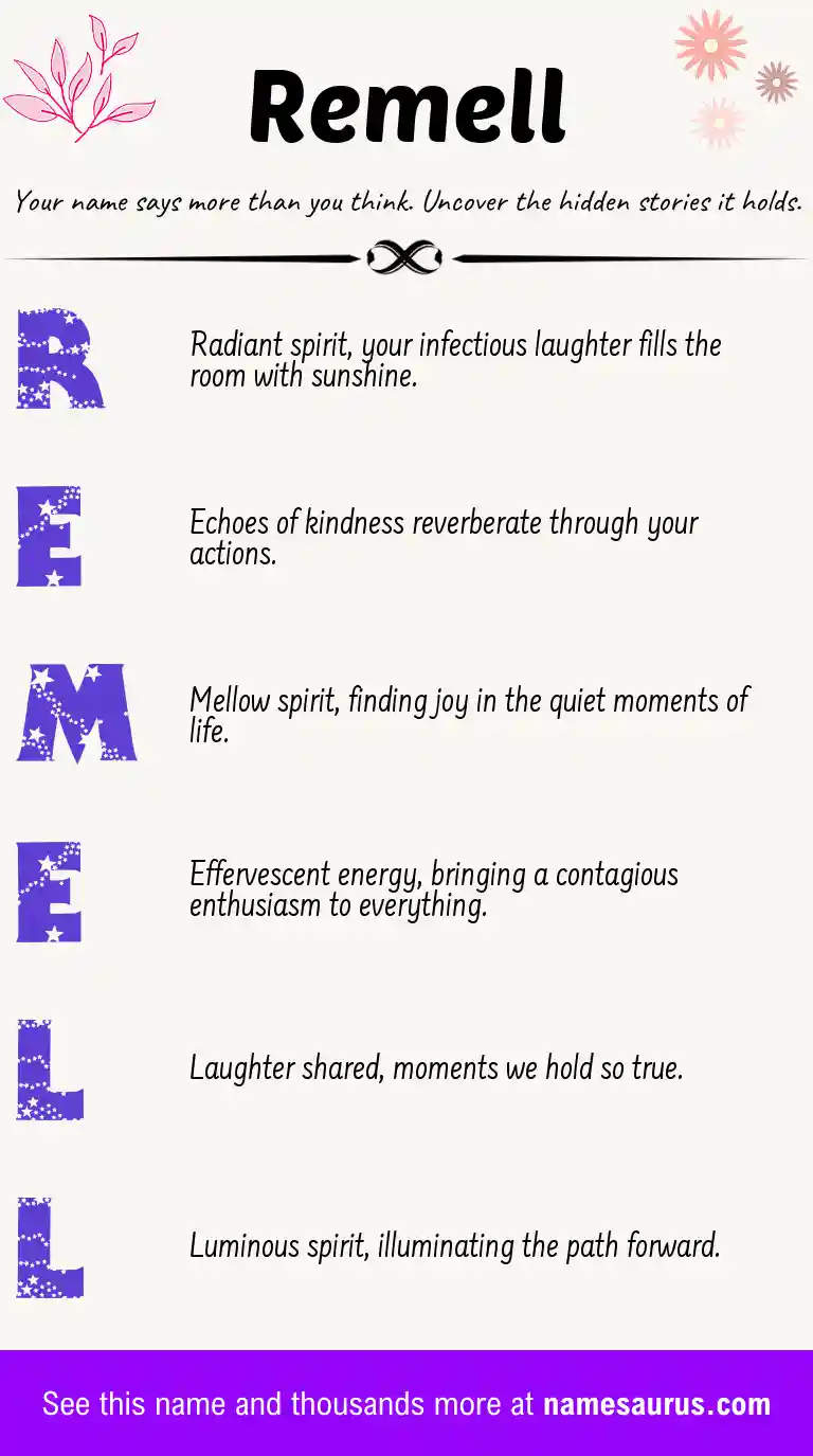 Acrostic poem about Remell.