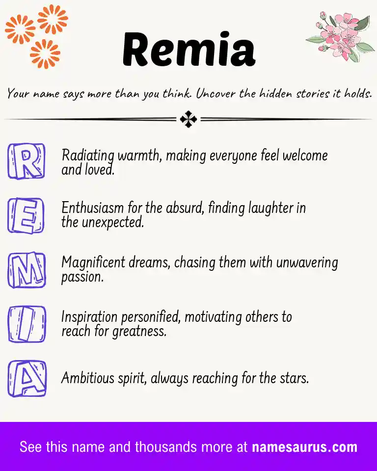 Acrostic poem about Remia.