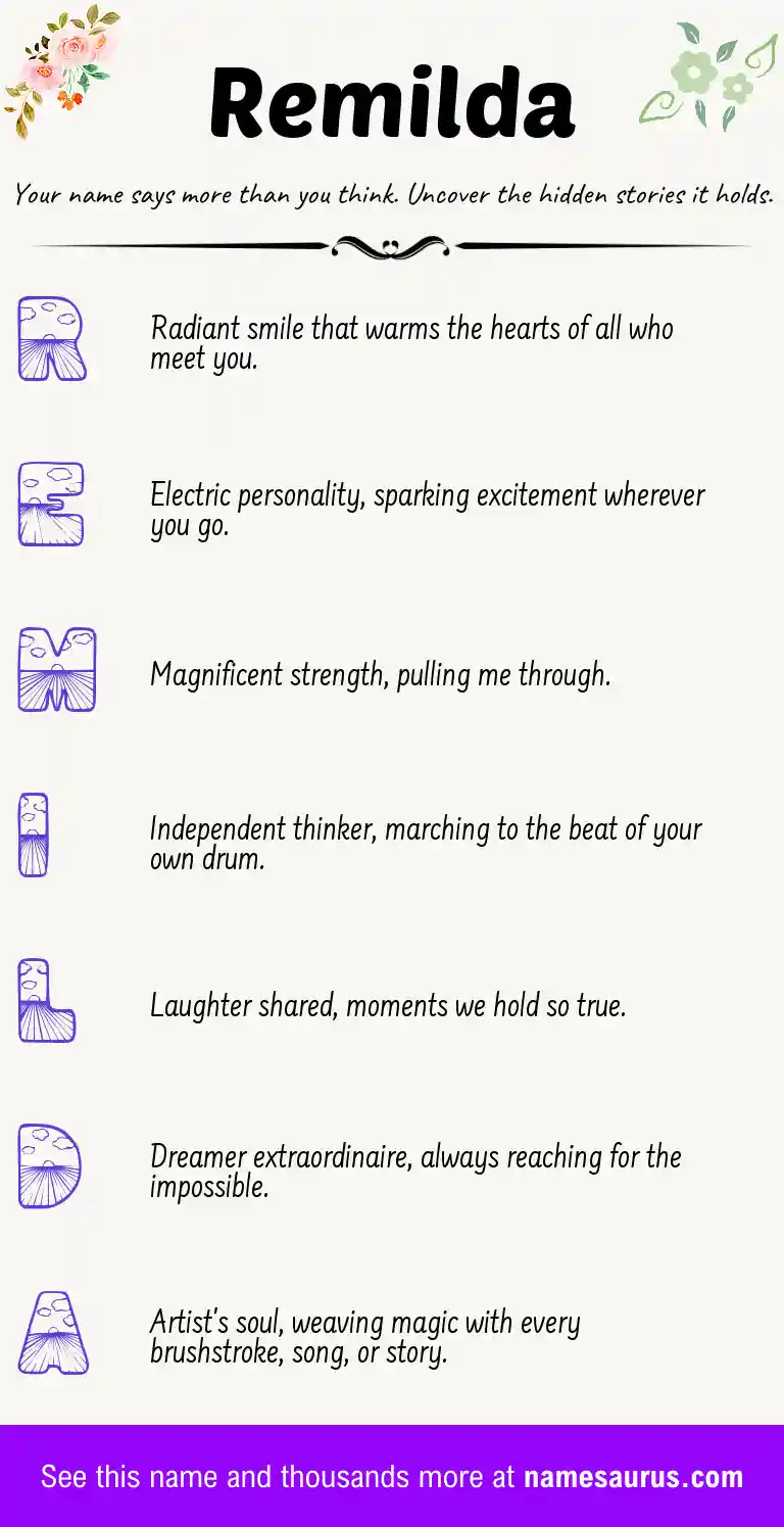 Acrostic poem about Remilda.