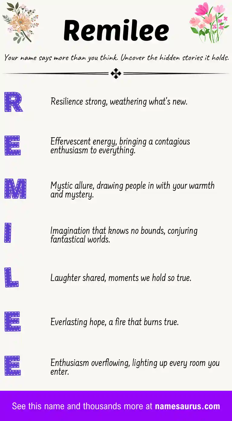 Acrostic poem about Remilee.