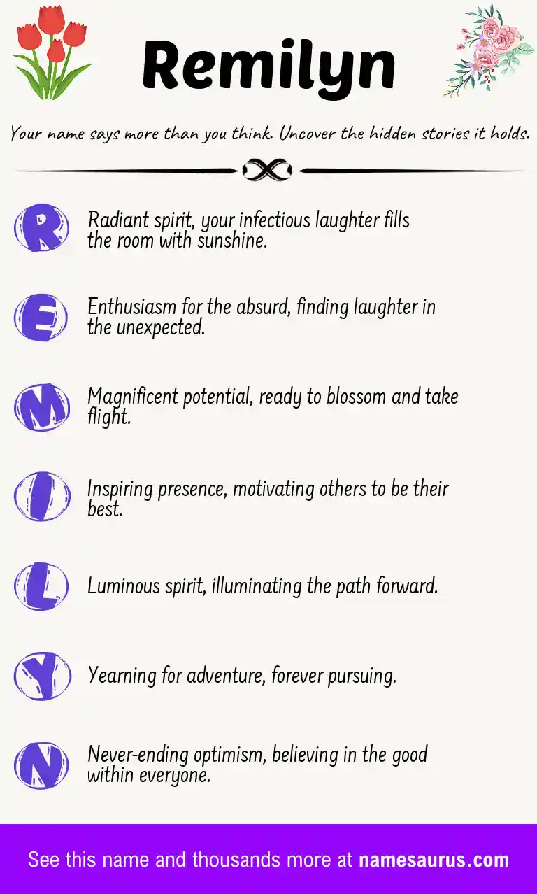 Acrostic poem about Remilyn.