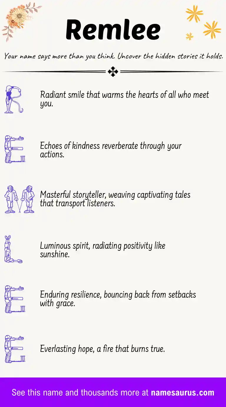 Acrostic poem about Remlee.