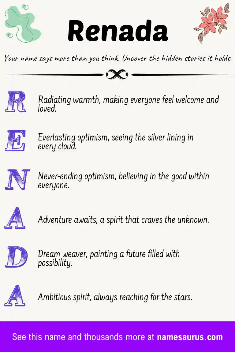 Acrostic poem about Renada.