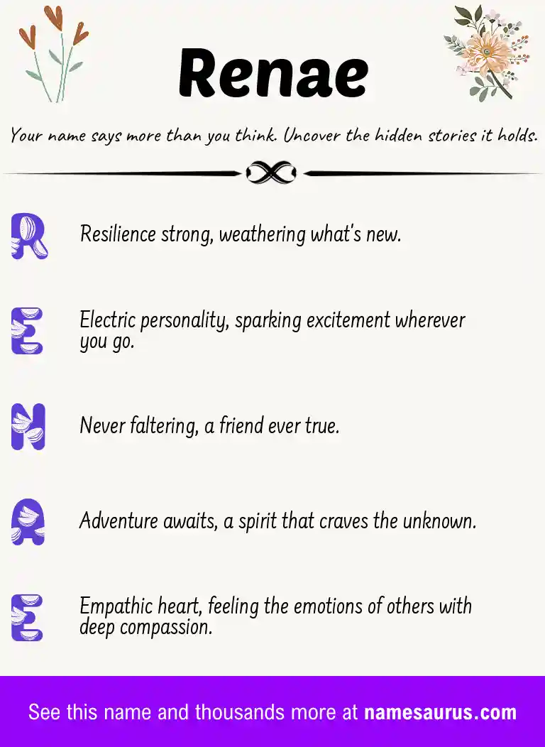 Acrostic poem about Renae.