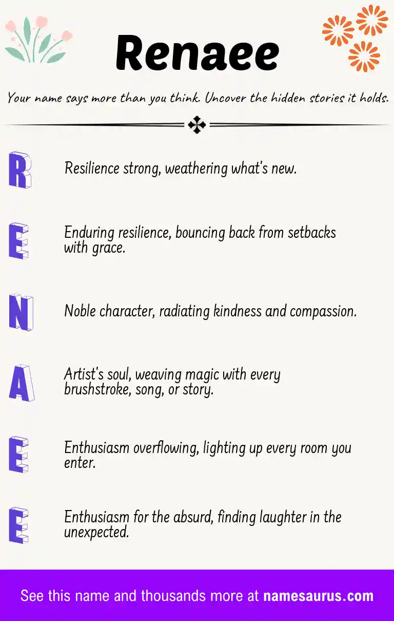 Acrostic poem about Renaee.