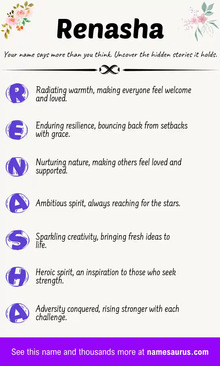 Acrostic poem about Renasha.