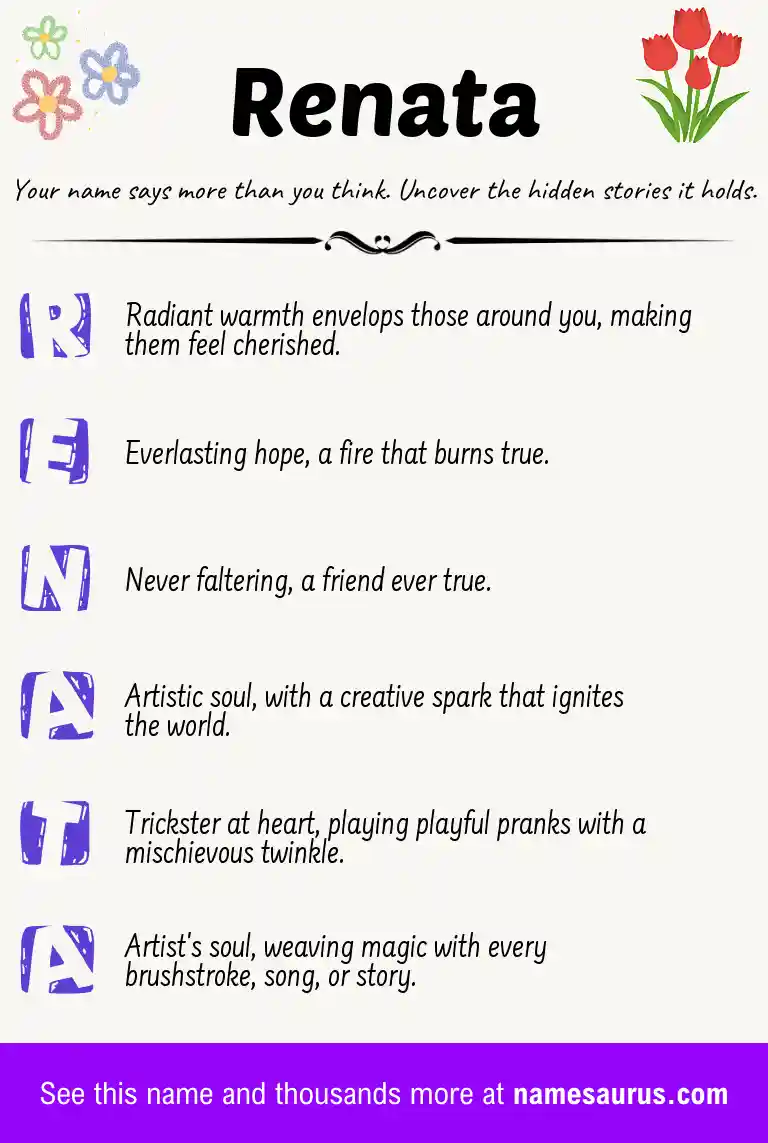 Acrostic poem about Renata.