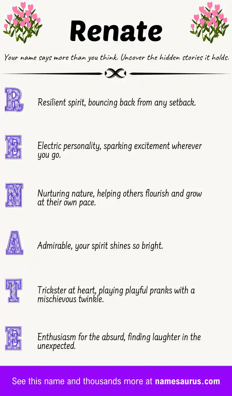 Acrostic poem about Renate.