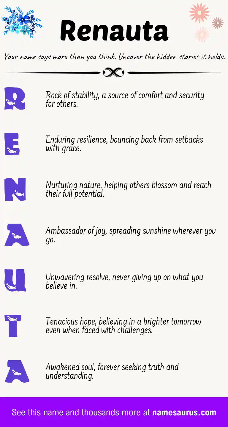 Acrostic poem about Renauta.