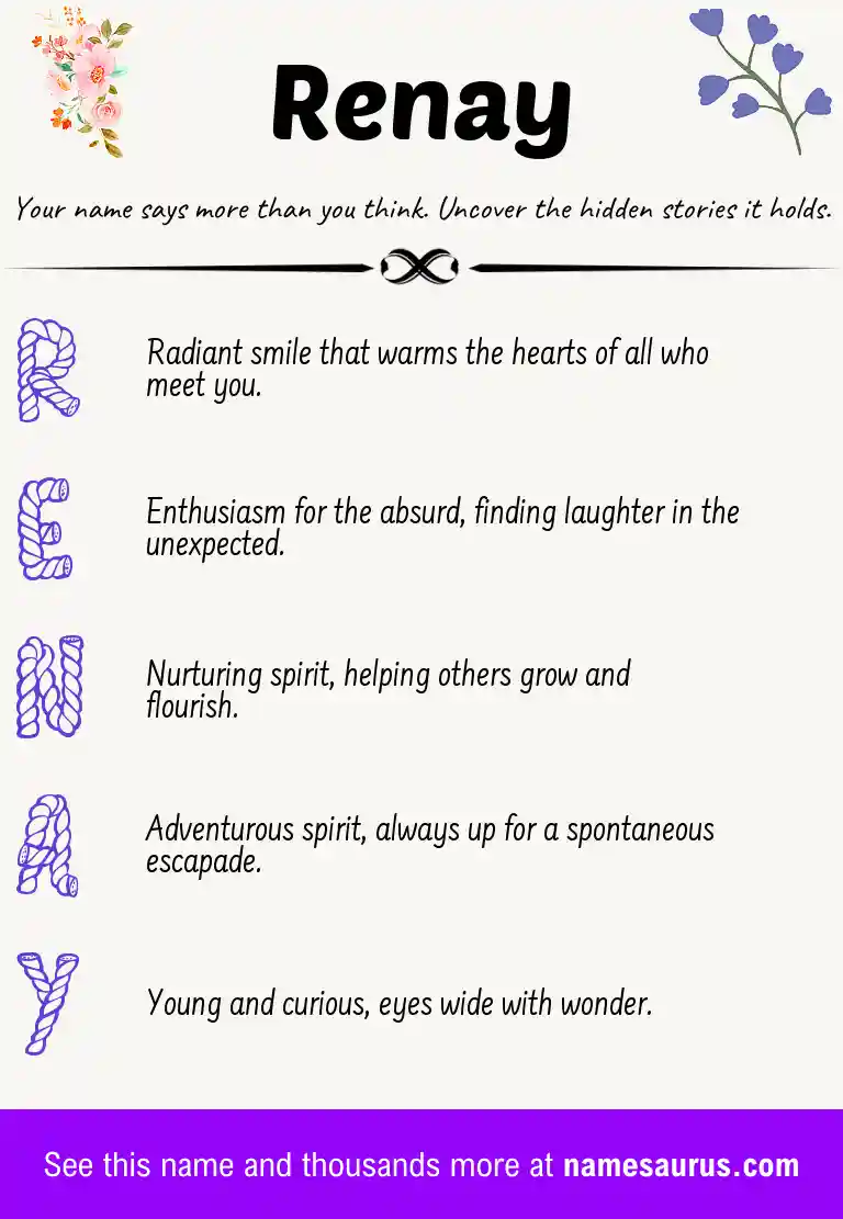 Acrostic poem about Renay.