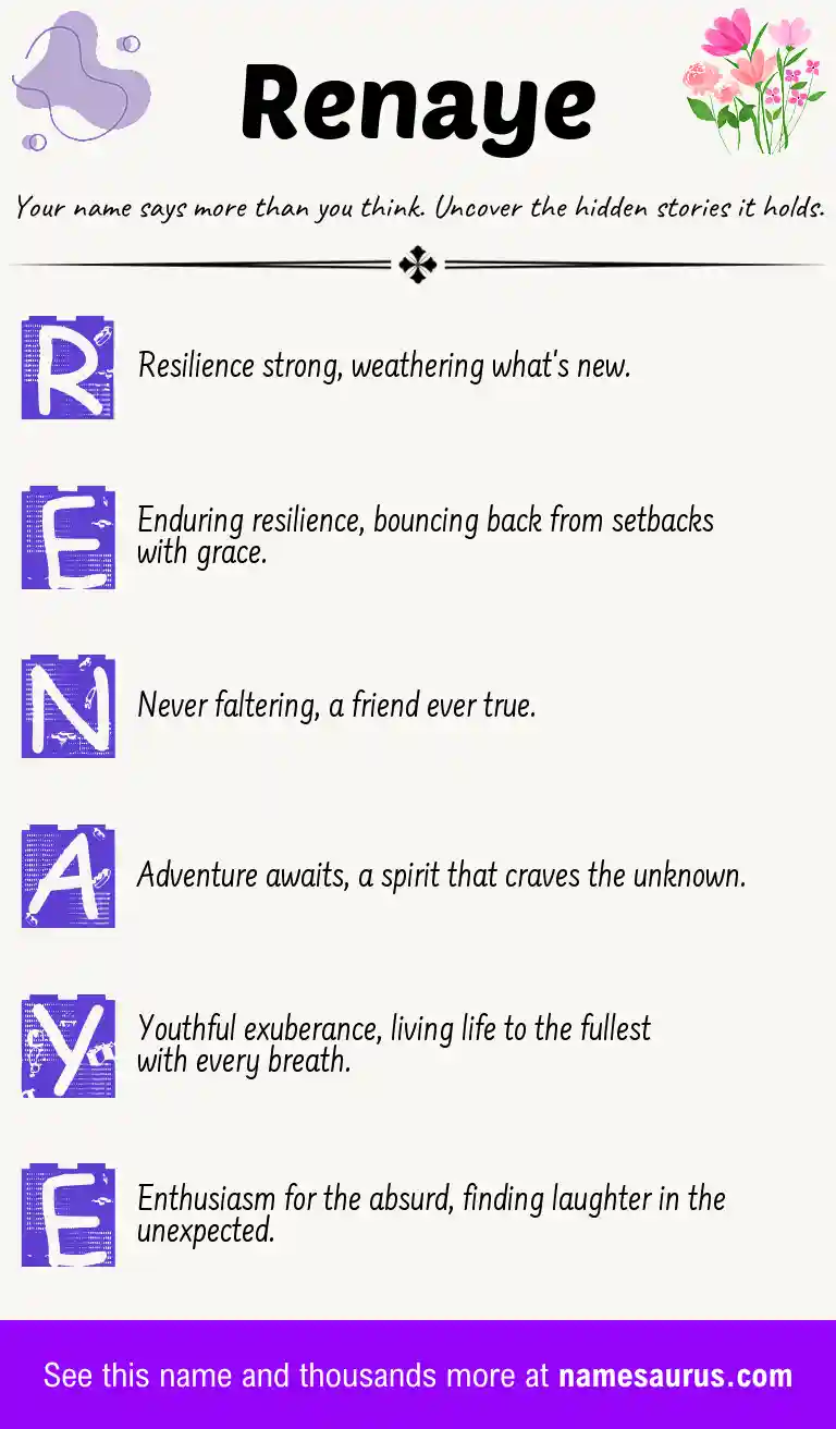 Acrostic poem about Renaye.