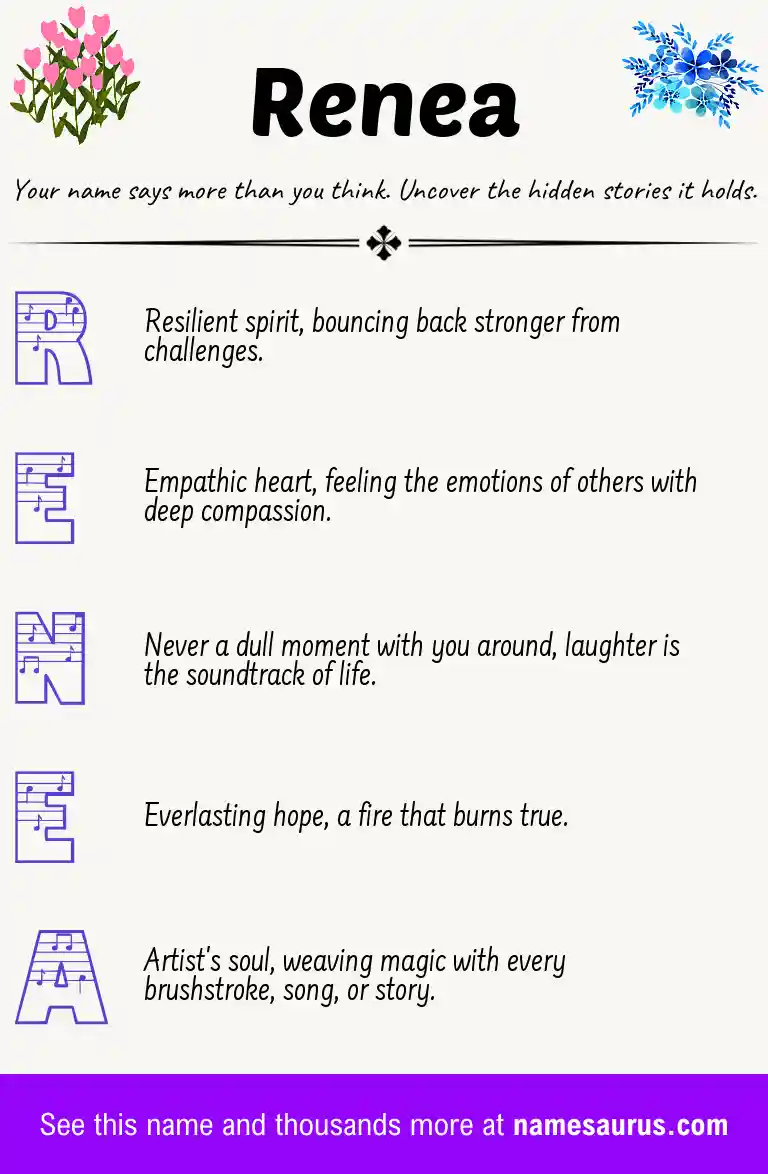 Acrostic poem about Renea.