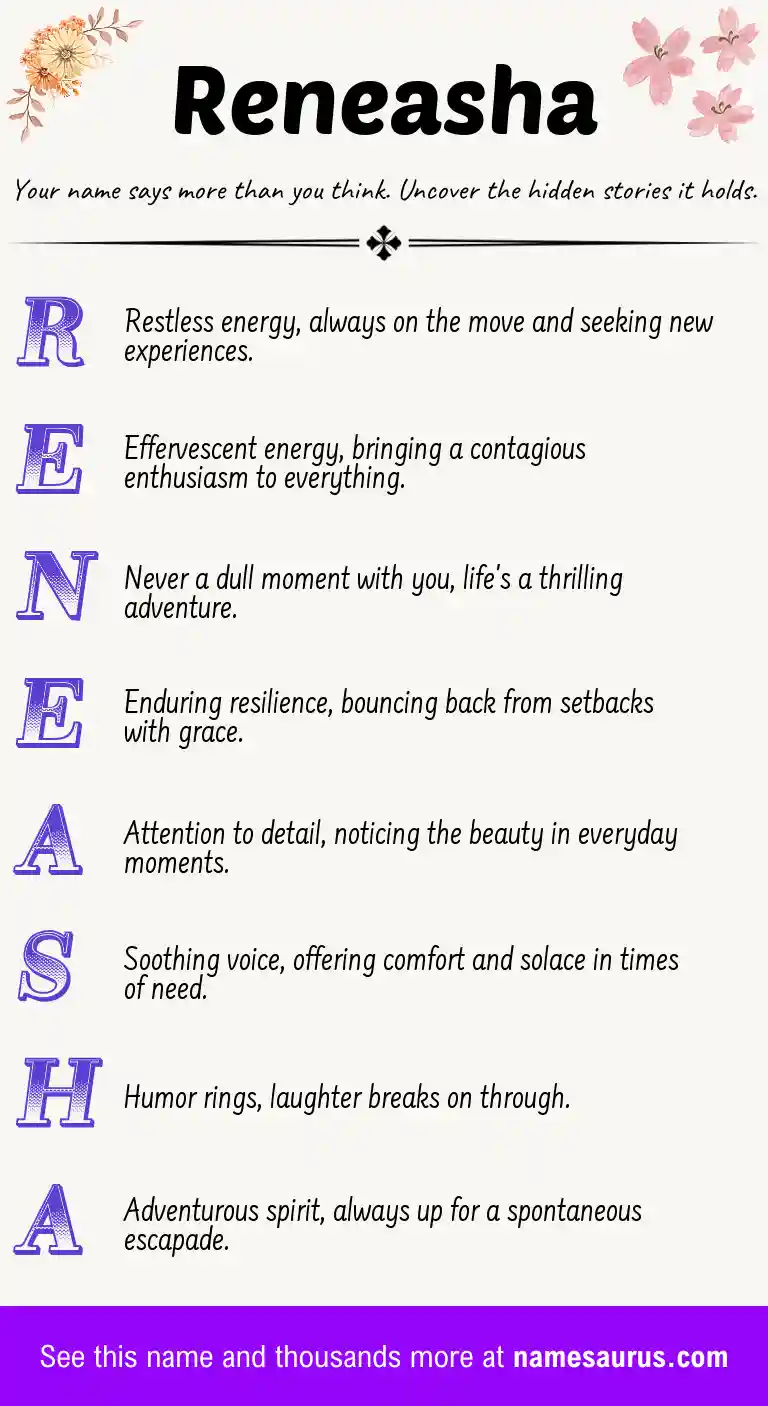 Acrostic poem about Reneasha.