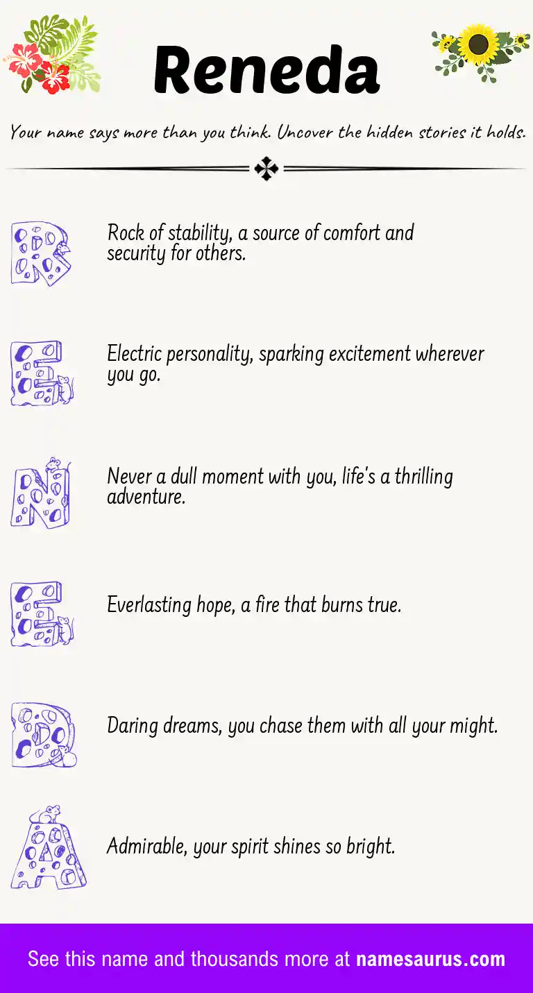 Acrostic poem about Reneda.