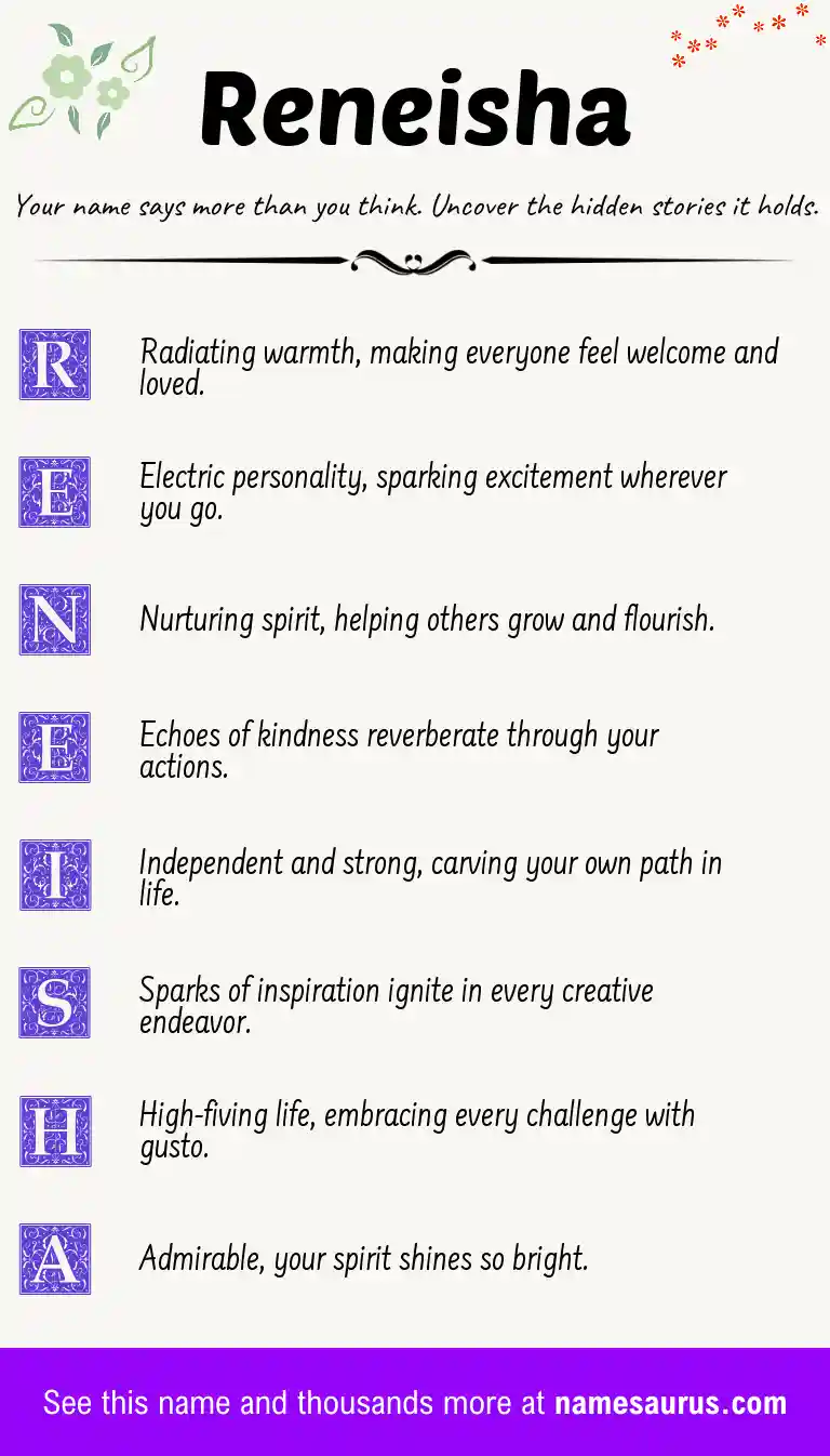 Acrostic poem about Reneisha.