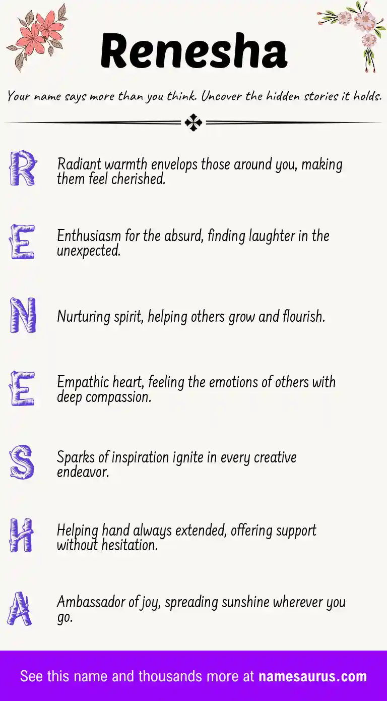 Acrostic poem about Renesha.