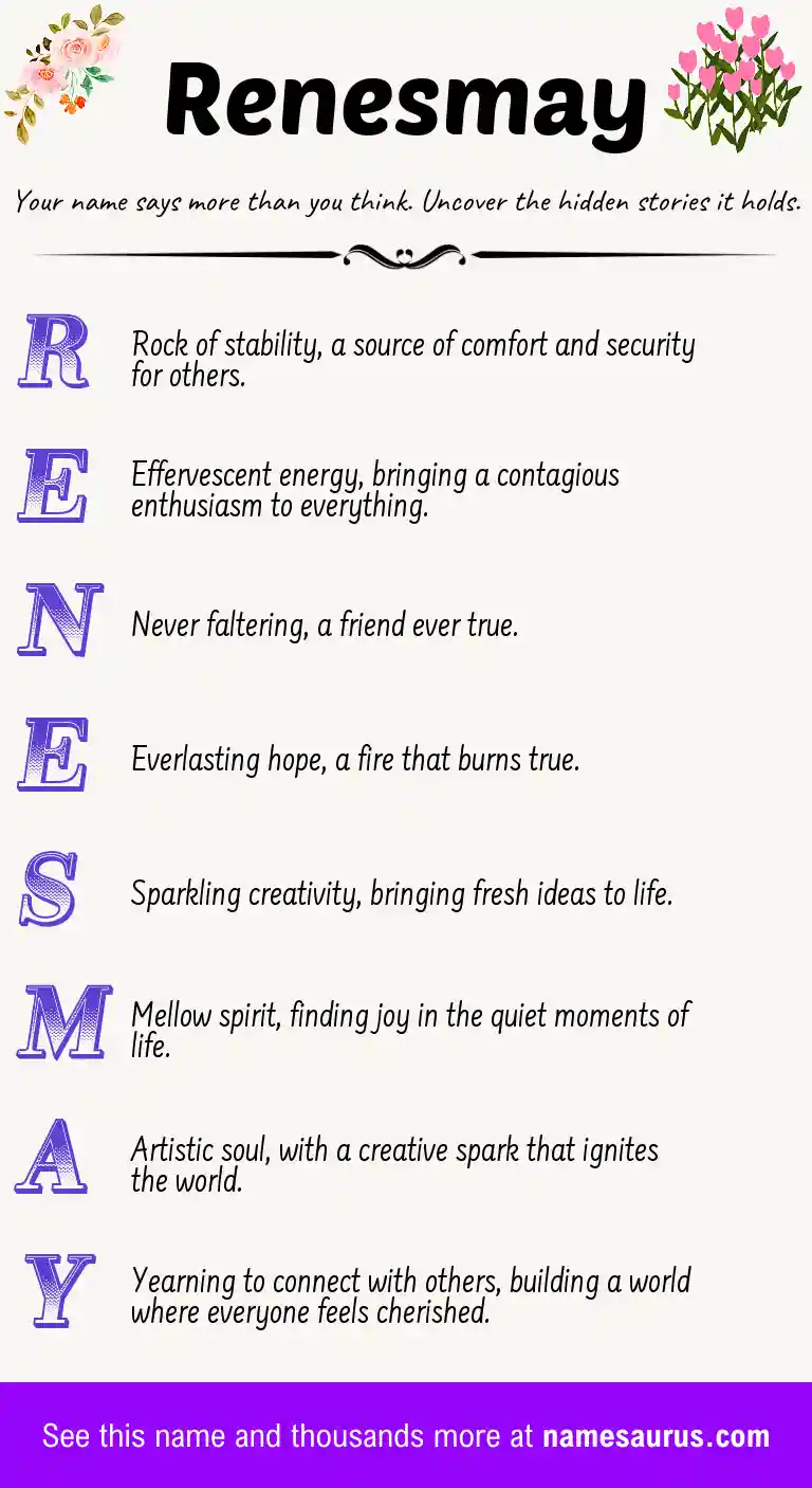 Acrostic poem about Renesmay.
