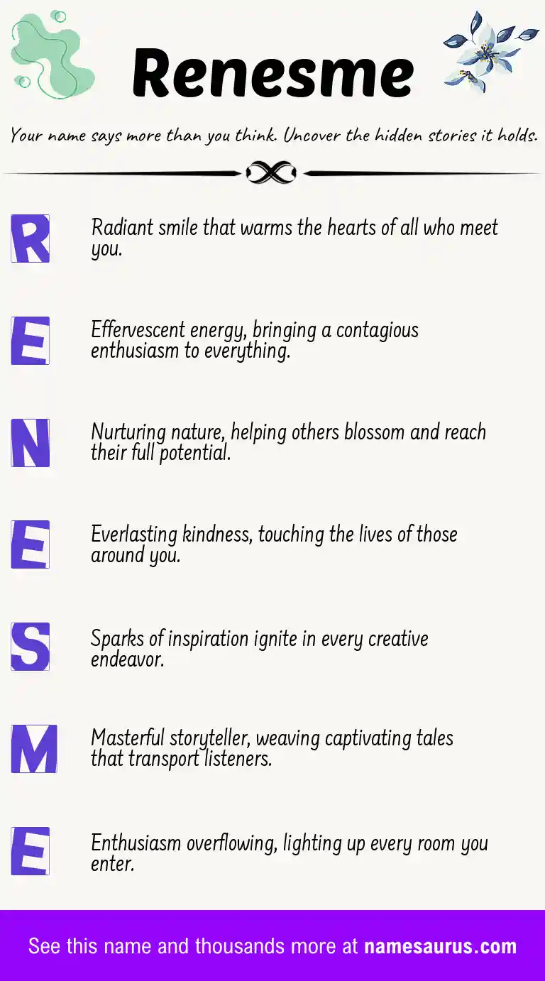 Acrostic poem about Renesme.