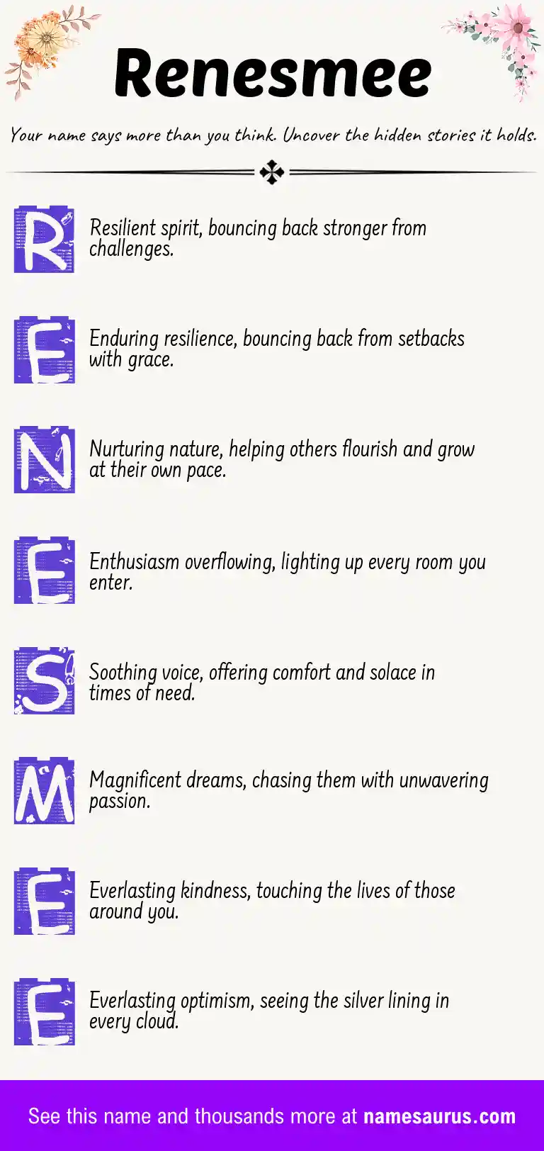Acrostic poem about Renesmee.