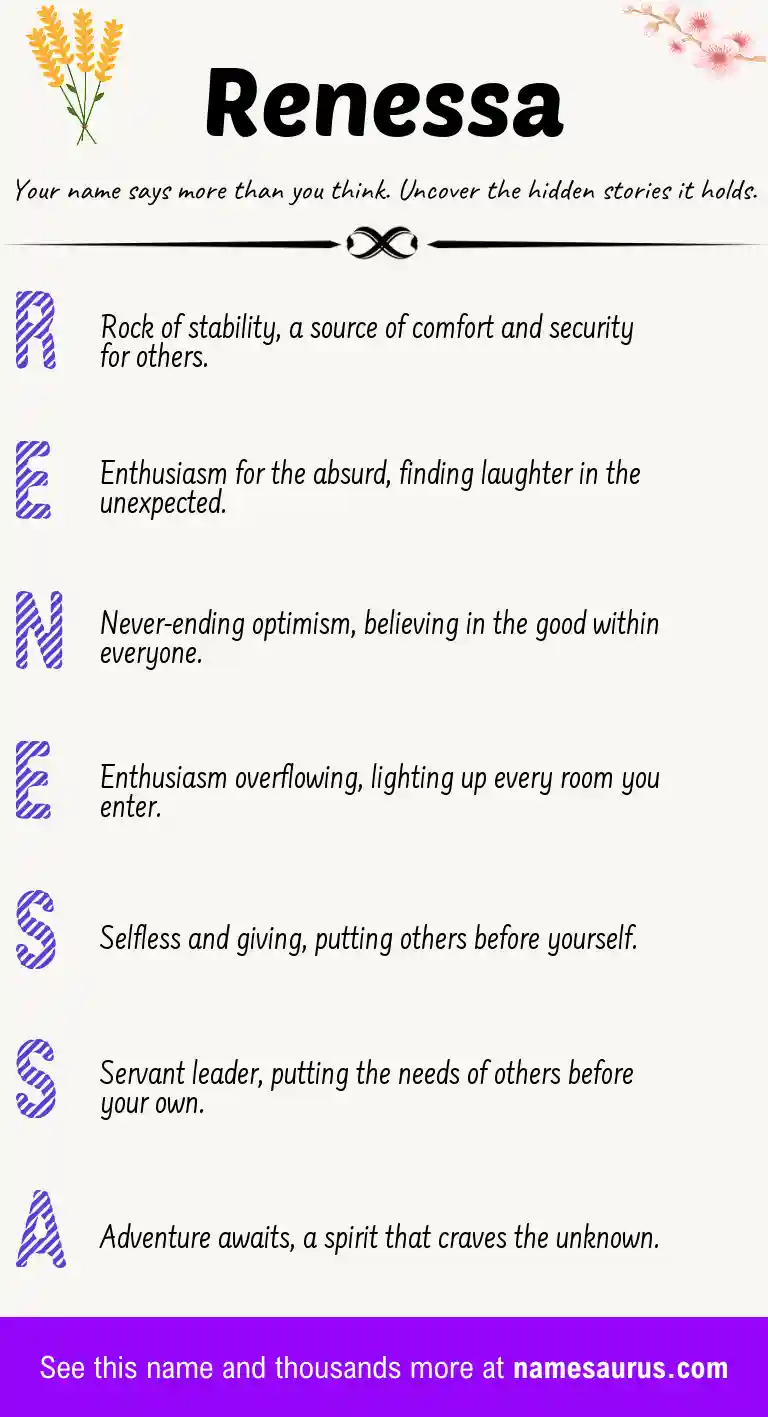 Acrostic poem about Renessa.