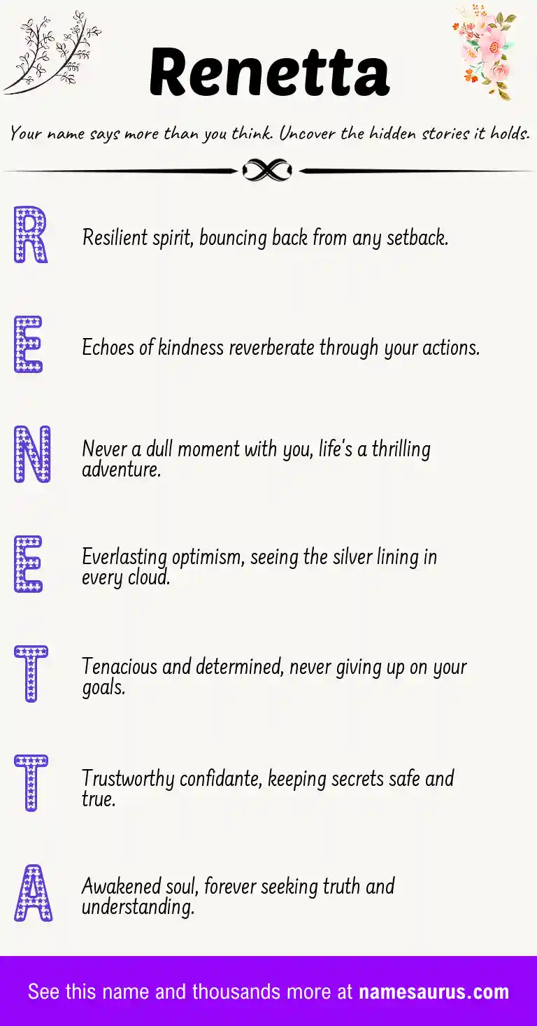 Acrostic poem about Renetta.