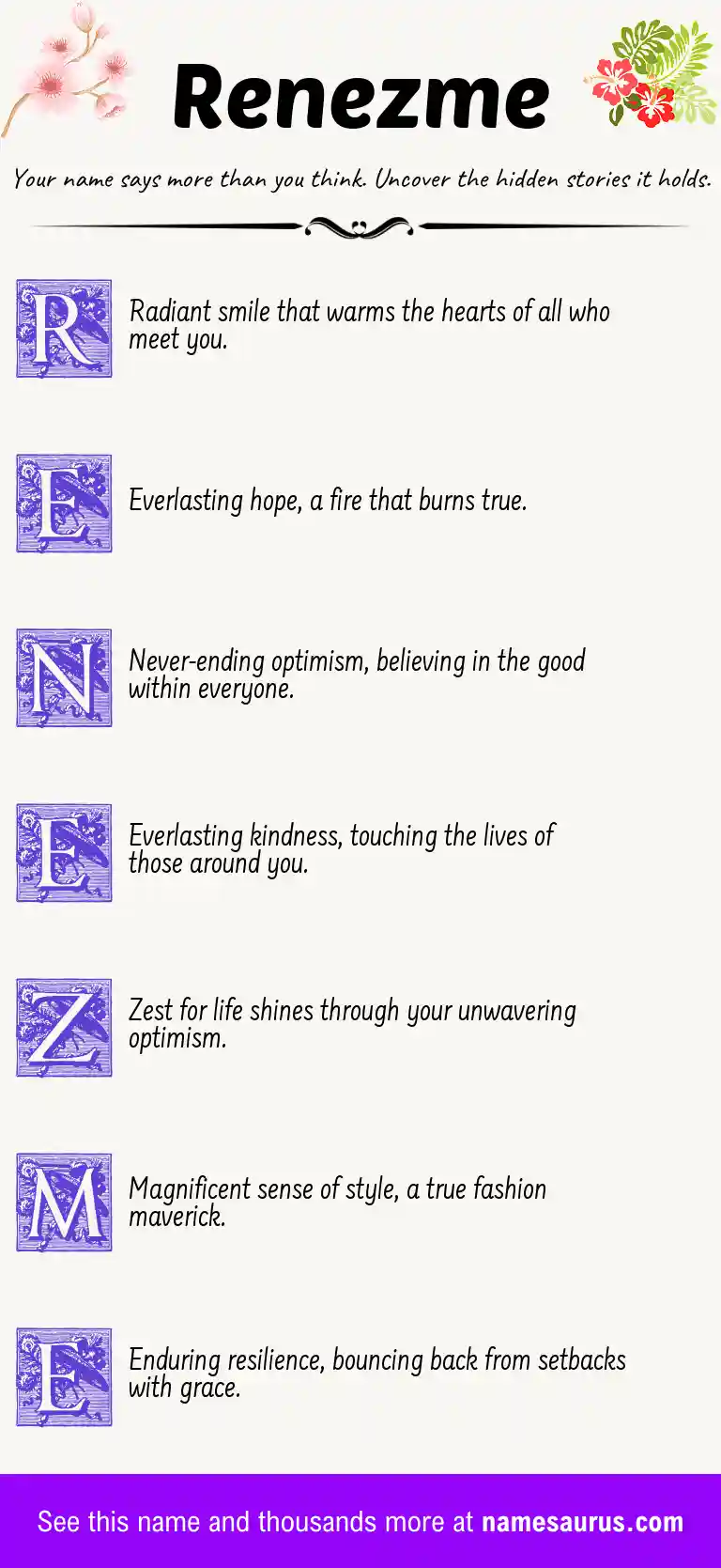 Acrostic poem about Renezme.