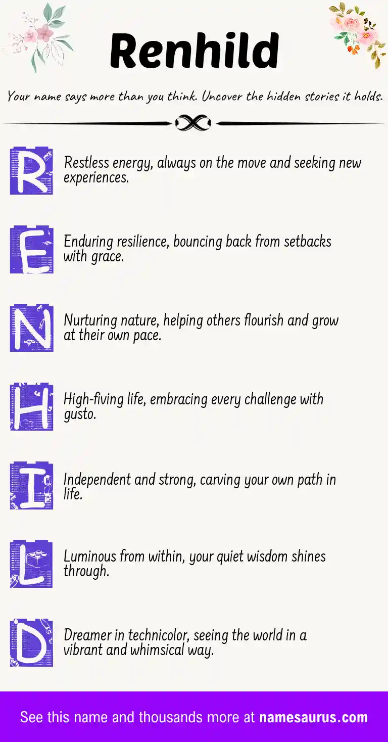 Acrostic poem about Renhild.