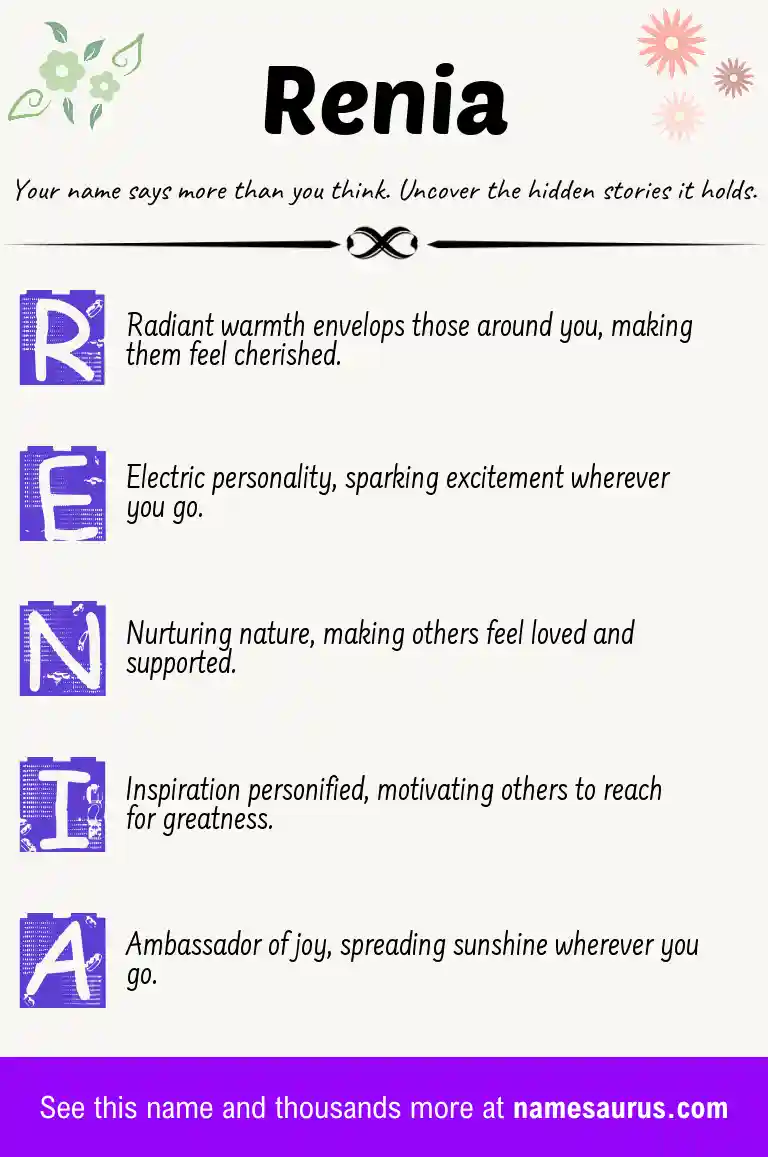 Acrostic poem about Renia.