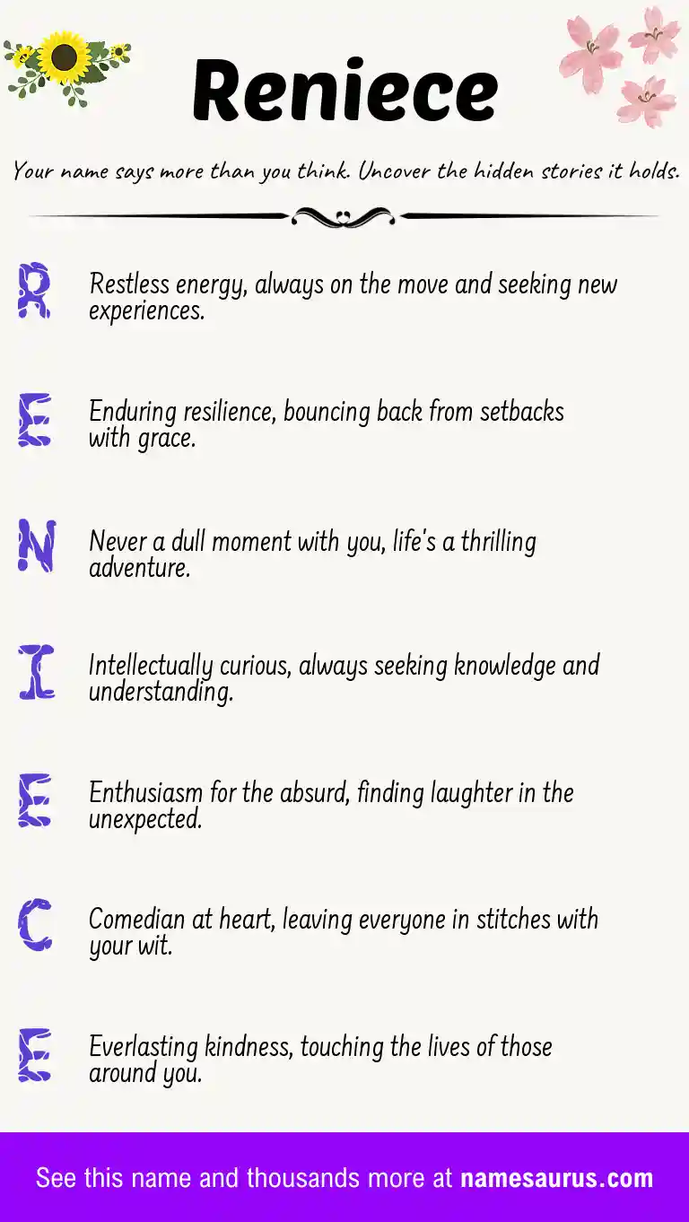 Acrostic poem about Reniece.