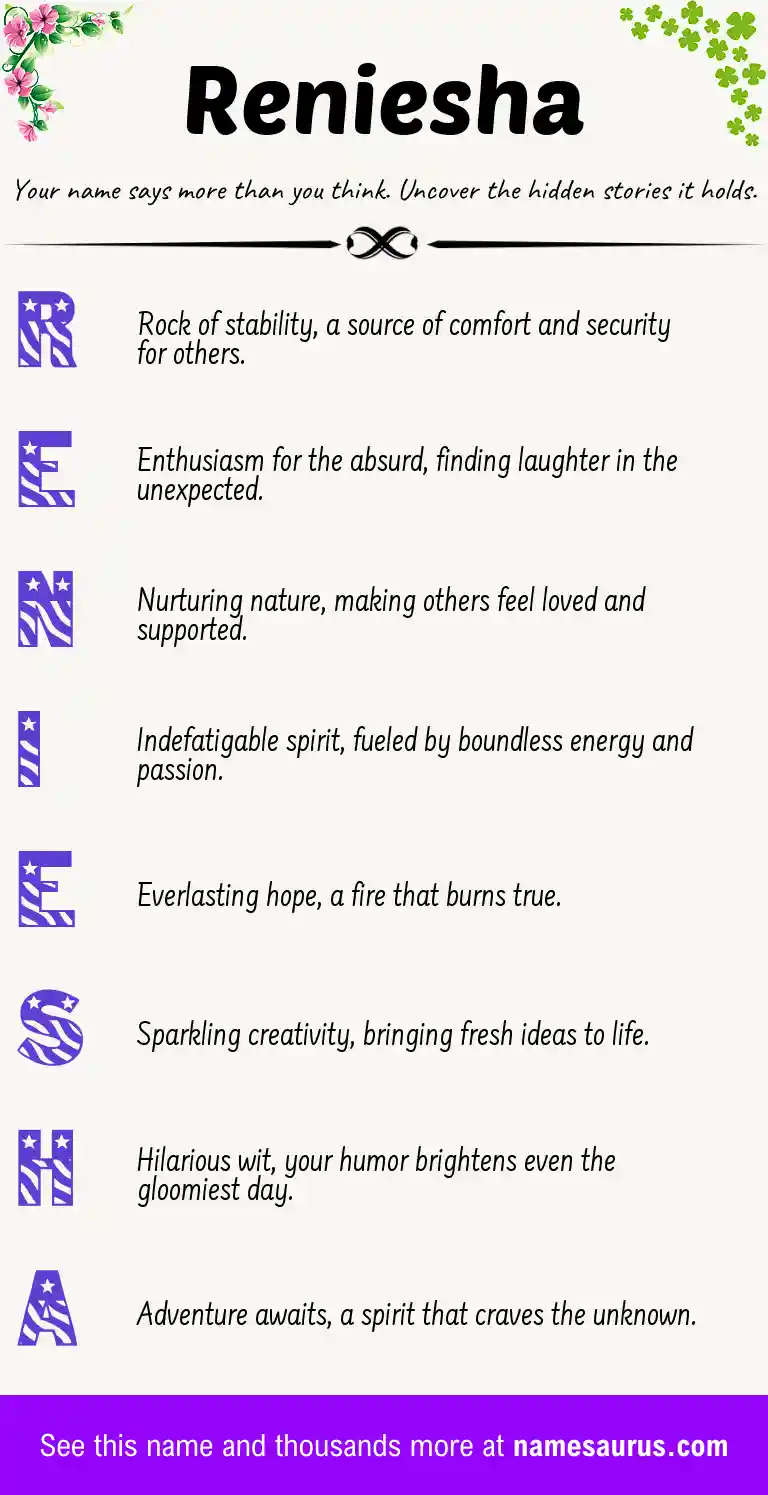 Acrostic poem about Reniesha.