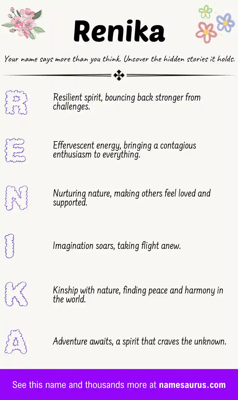 Acrostic poem about Renika.