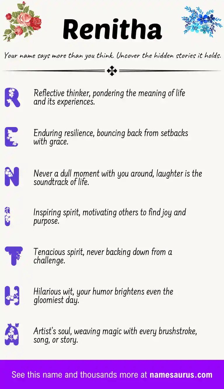 Acrostic poem about Renitha.