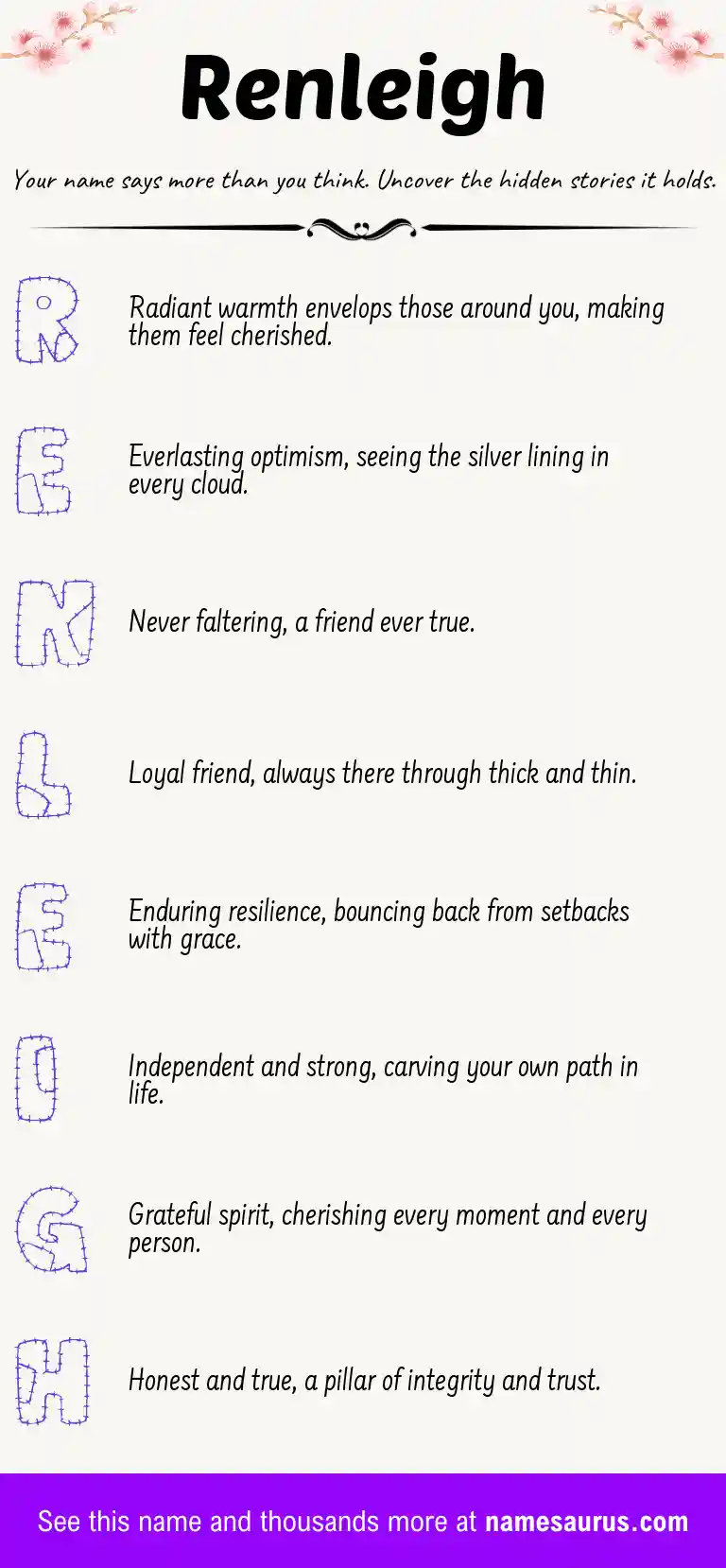 Acrostic poem about Renleigh.