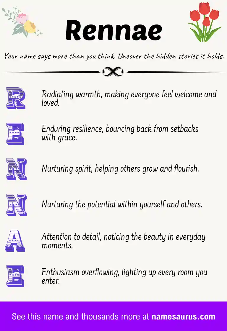 Acrostic poem about Rennae.