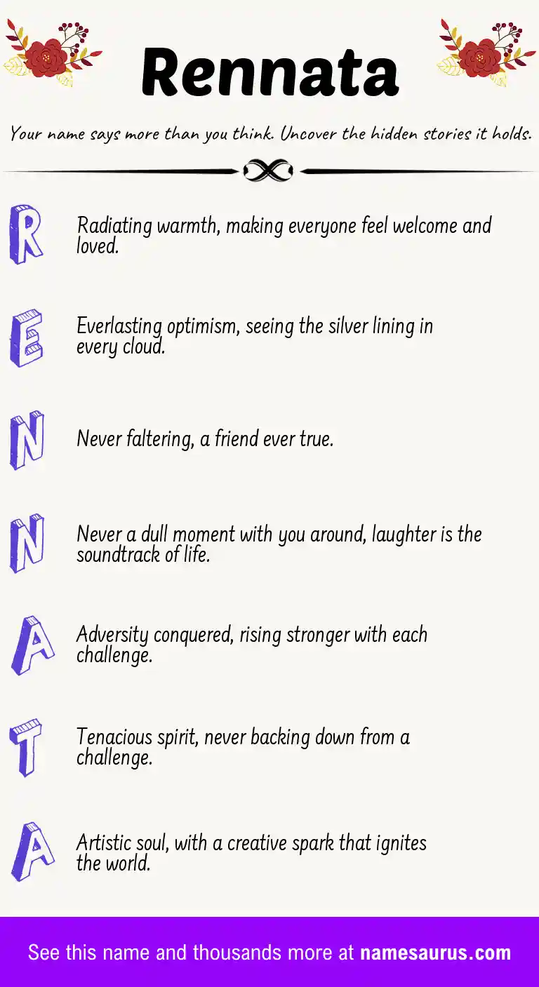 Acrostic poem about Rennata.